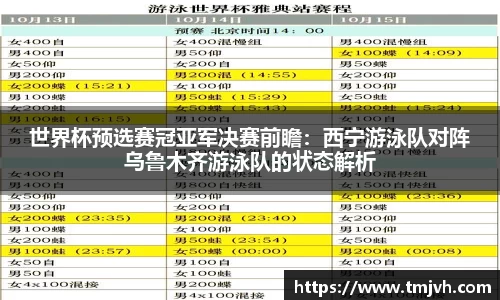 世界杯预选赛冠亚军决赛前瞻：西宁游泳队对阵乌鲁木齐游泳队的状态解析