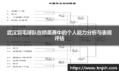 武汉羽毛球队在精英赛中的个人能力分析与表现评估